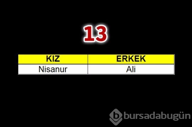 2015'te çocuklara en çok verilen isimler