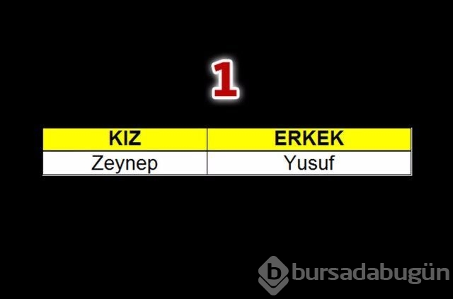 2015'te çocuklara en çok verilen isimler