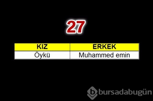 2015'te çocuklara en çok verilen isimler