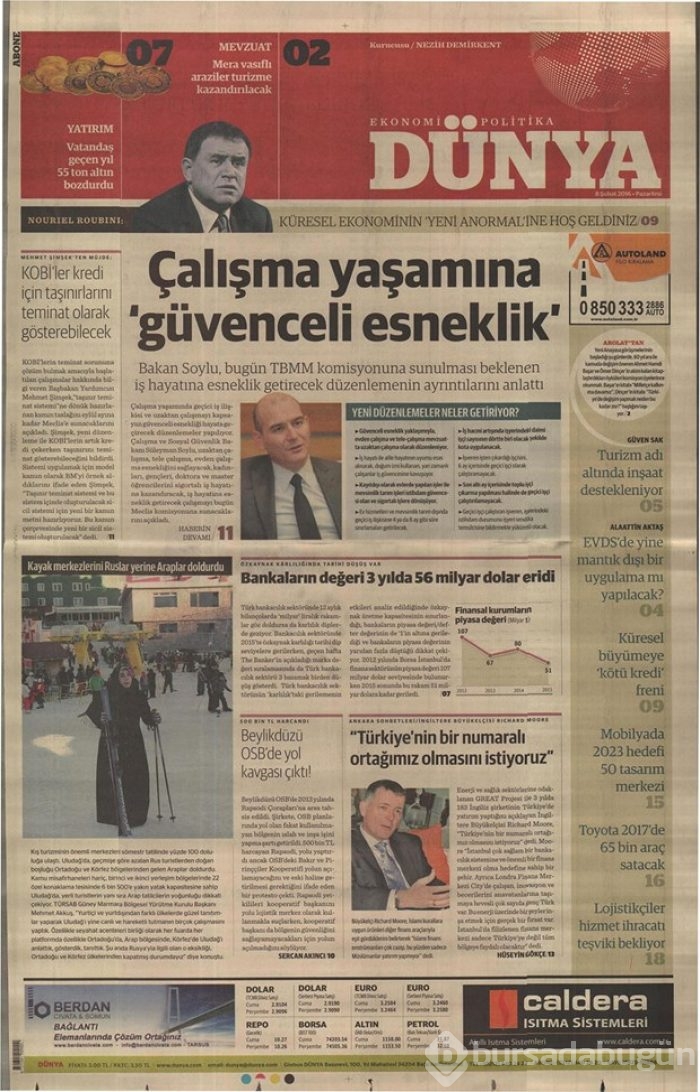 Günün gazete manşetleri  8 Şubat 2016