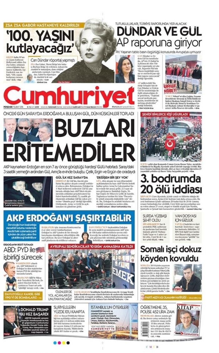 Günün gazete manşetleri - 11 Şubat 2016