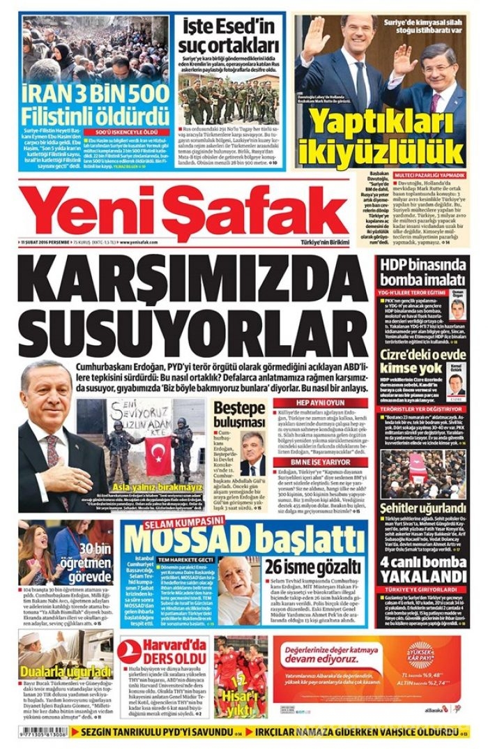Günün gazete manşetleri - 11 Şubat 2016