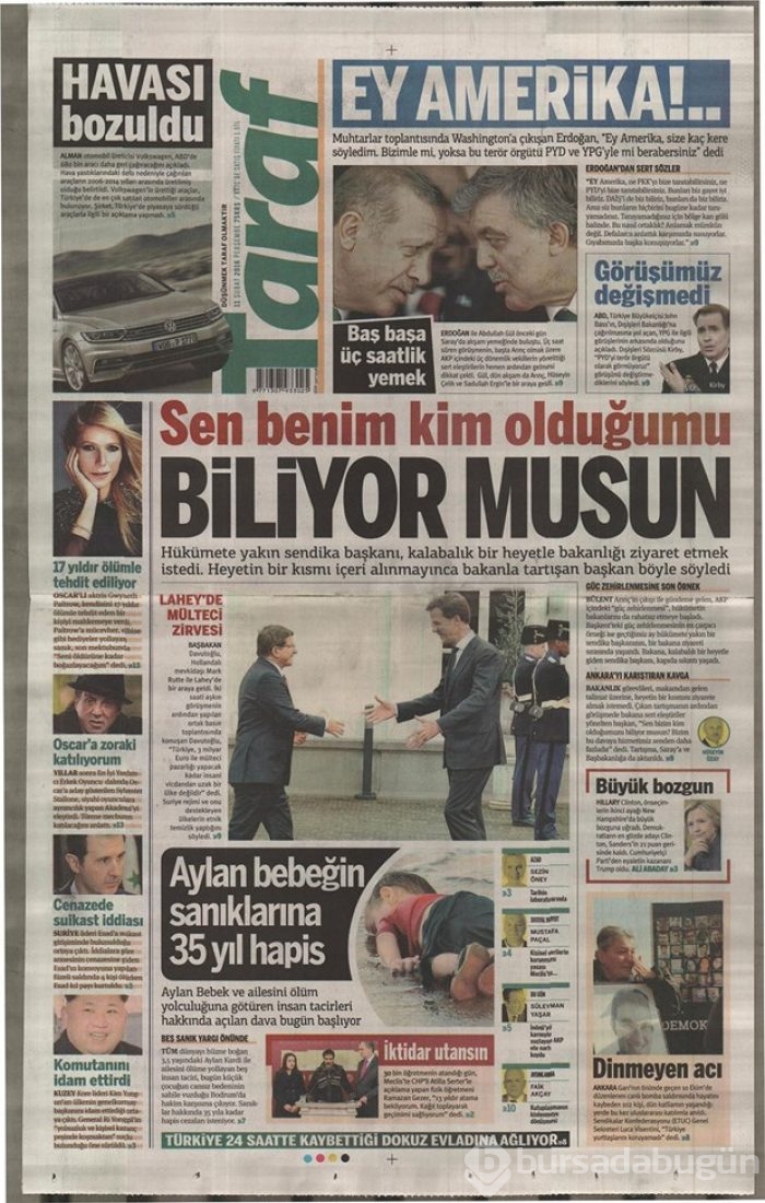 Günün gazete manşetleri - 11 Şubat 2016