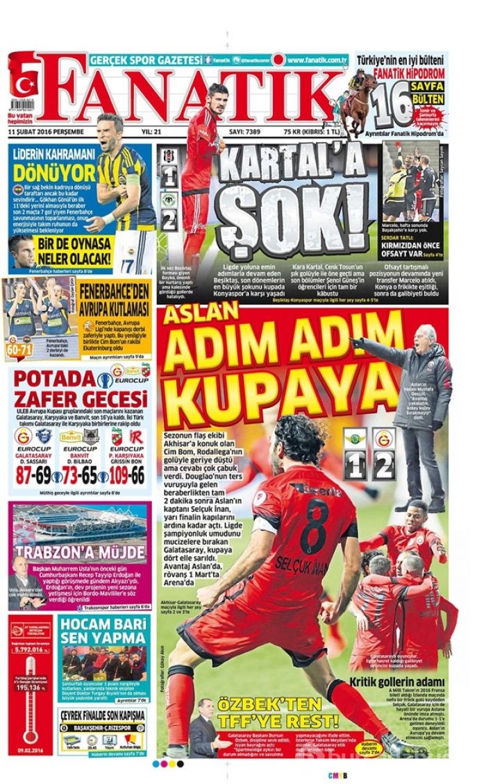 Günün gazete manşetleri - 11 Şubat 2016