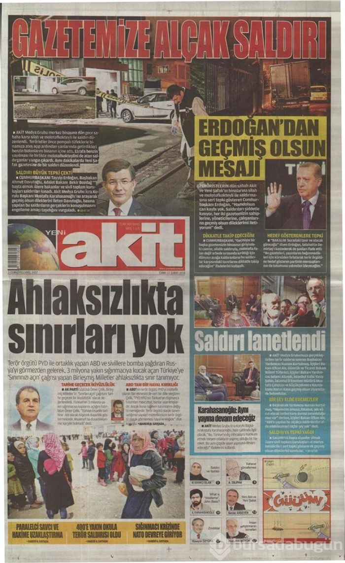 Günün gazete manşetleri - 12 Şubat 2016