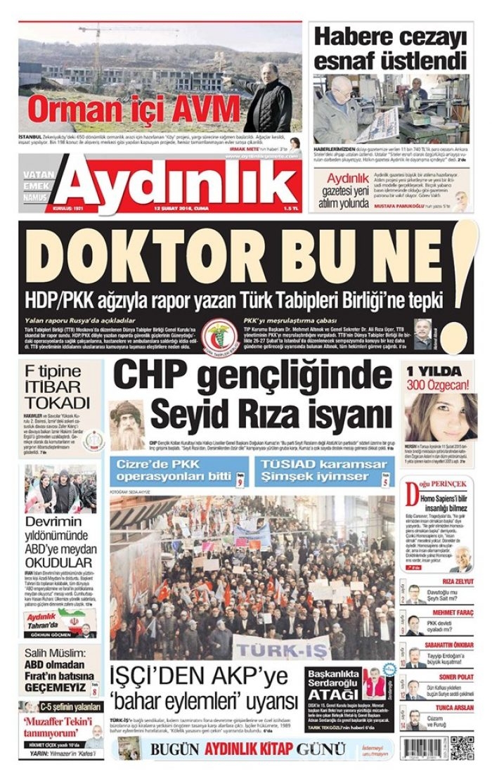 Günün gazete manşetleri - 12 Şubat 2016