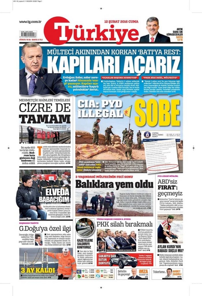 Günün gazete manşetleri - 12 Şubat 2016