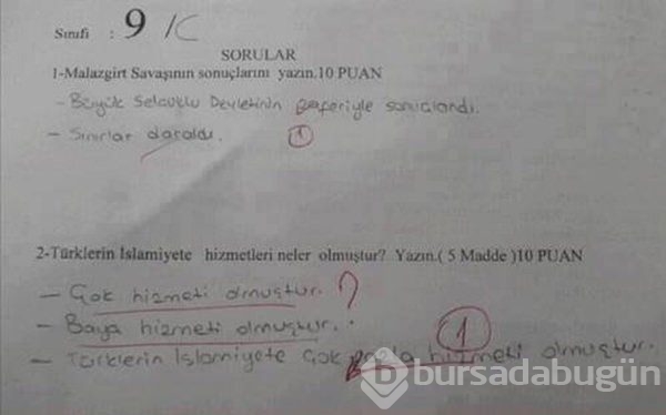 Bu sınav cevapları çok güldürüyor