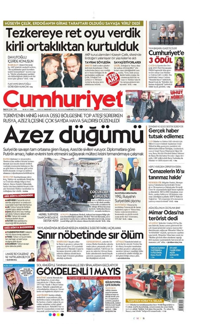 Günün gazete manşetleri - 16 Şubat 2016