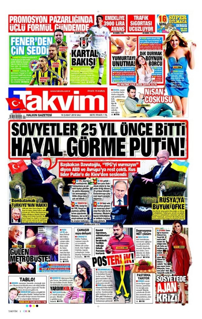 Günün gazete manşetleri - 16 Şubat 2016