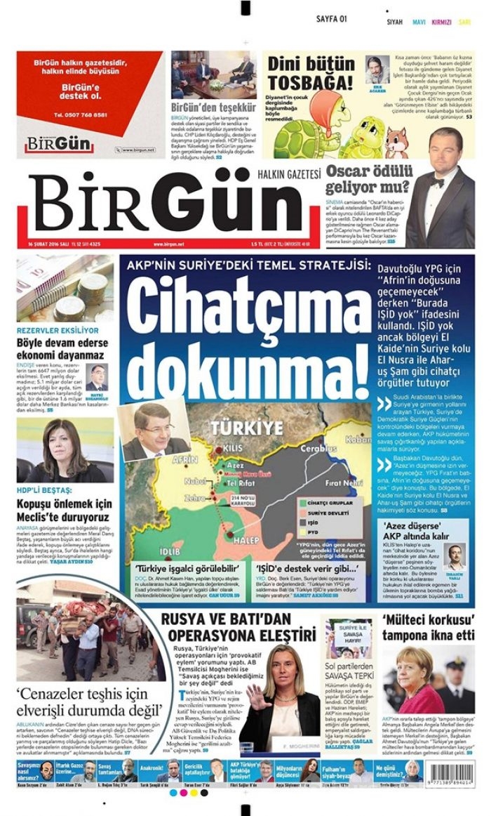 Günün gazete manşetleri - 16 Şubat 2016
