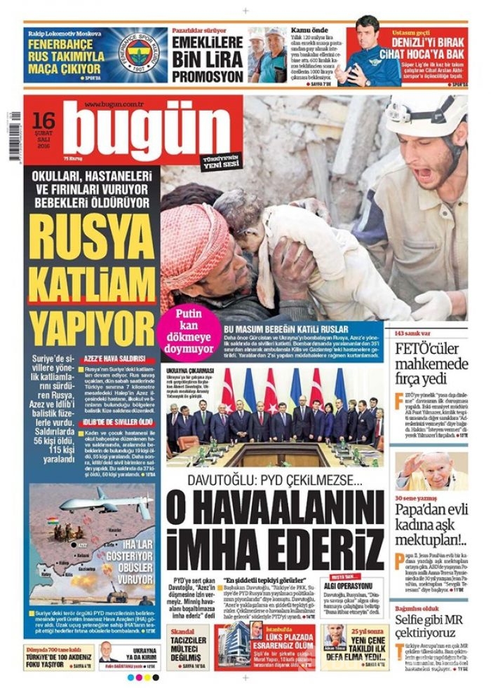 Günün gazete manşetleri - 16 Şubat 2016