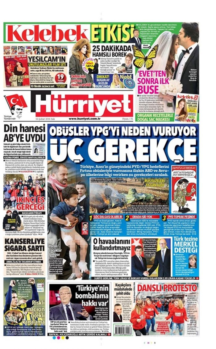 Günün gazete manşetleri - 16 Şubat 2016