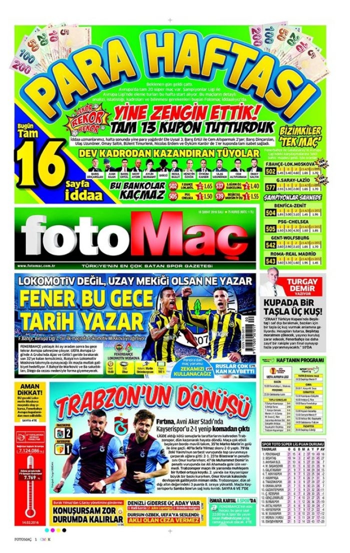 Günün gazete manşetleri - 16 Şubat 2016