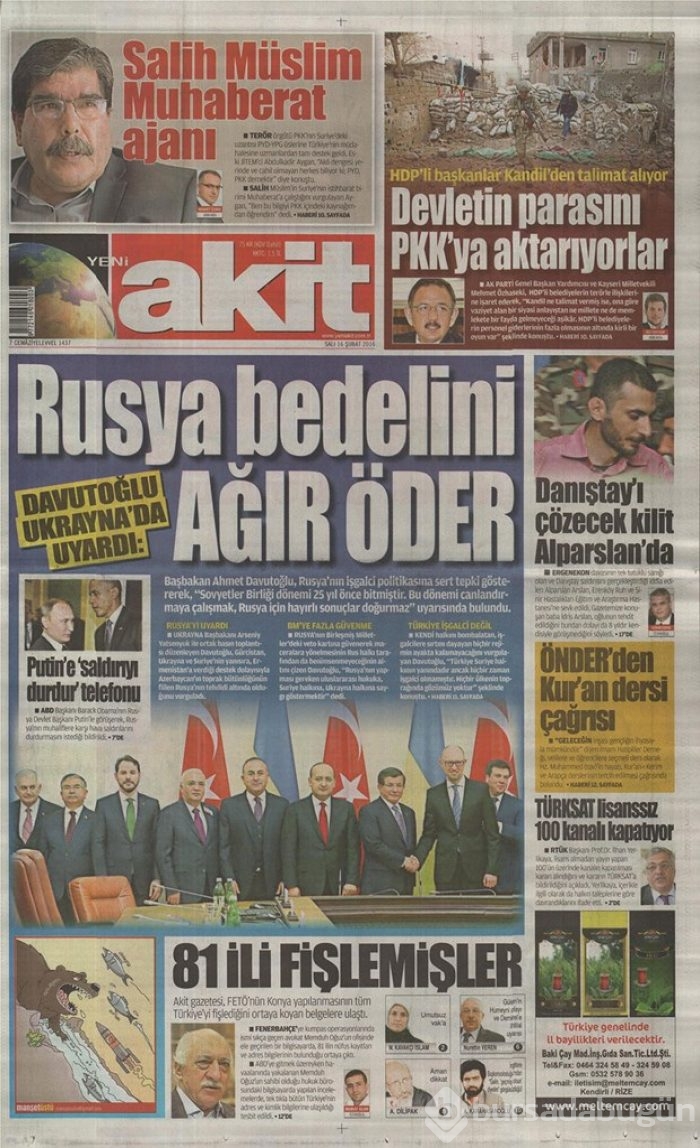 Günün gazete manşetleri - 16 Şubat 2016