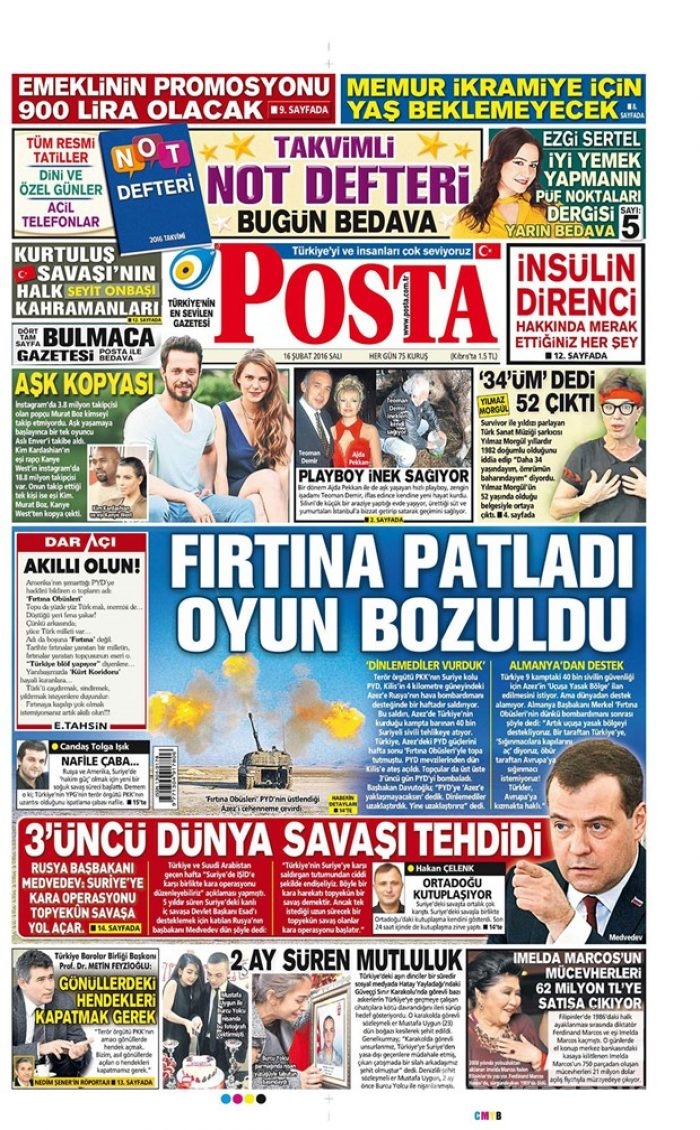 Günün gazete manşetleri - 16 Şubat 2016