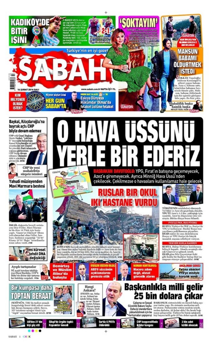 Günün gazete manşetleri - 16 Şubat 2016