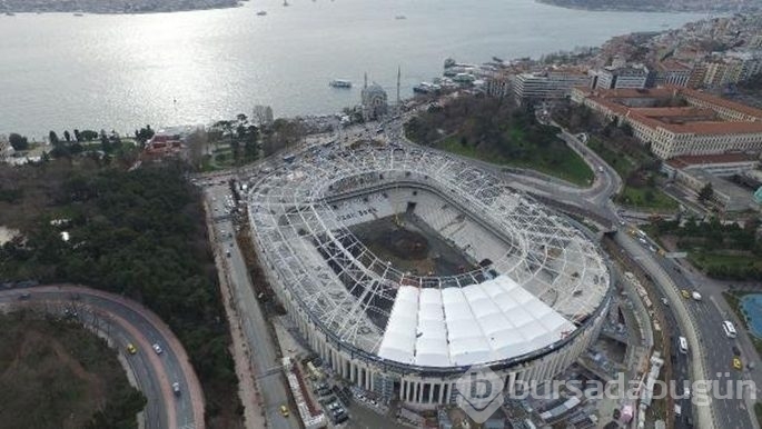 Vodafone Arena'da 'Beşiktaş' yazısı tamam
