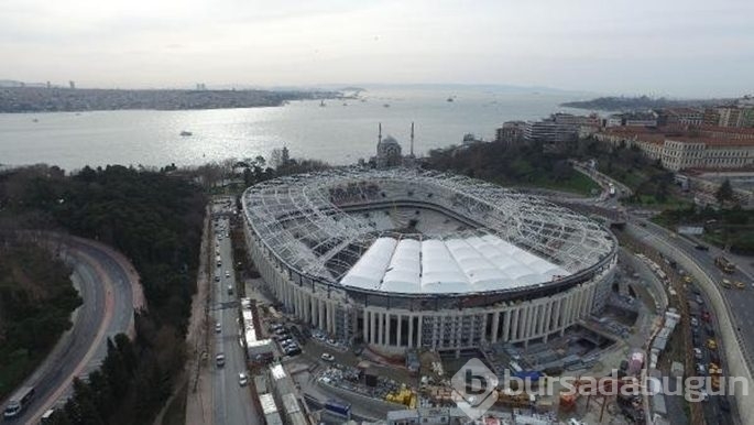 Vodafone Arena'da 'Beşiktaş' yazısı tamam
