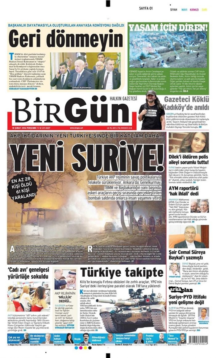 Ankara'daki terör saldırısı manşetlerde