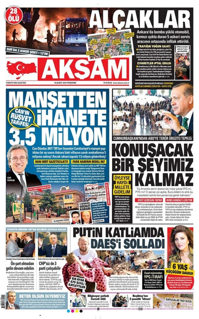 Ankara'daki terör saldırısı manşetlerde