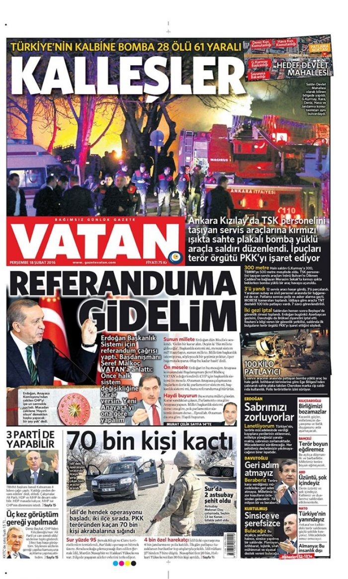 Ankara'daki terör saldırısı manşetlerde