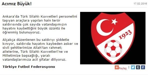 Spor dünyasından Ankara'daki saldırıya büyük tepki