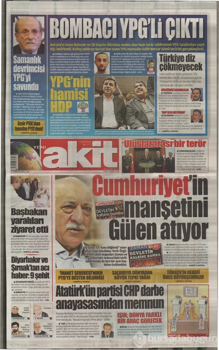 Günün gazete manşetleri - 19 Şubat 2016