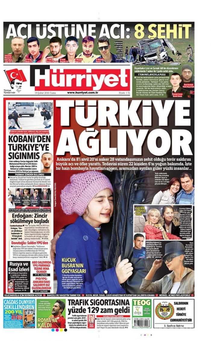 Günün gazete manşetleri - 19 Şubat 2016