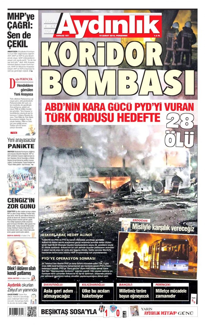 Gazete manşetleri (22.02.2016)