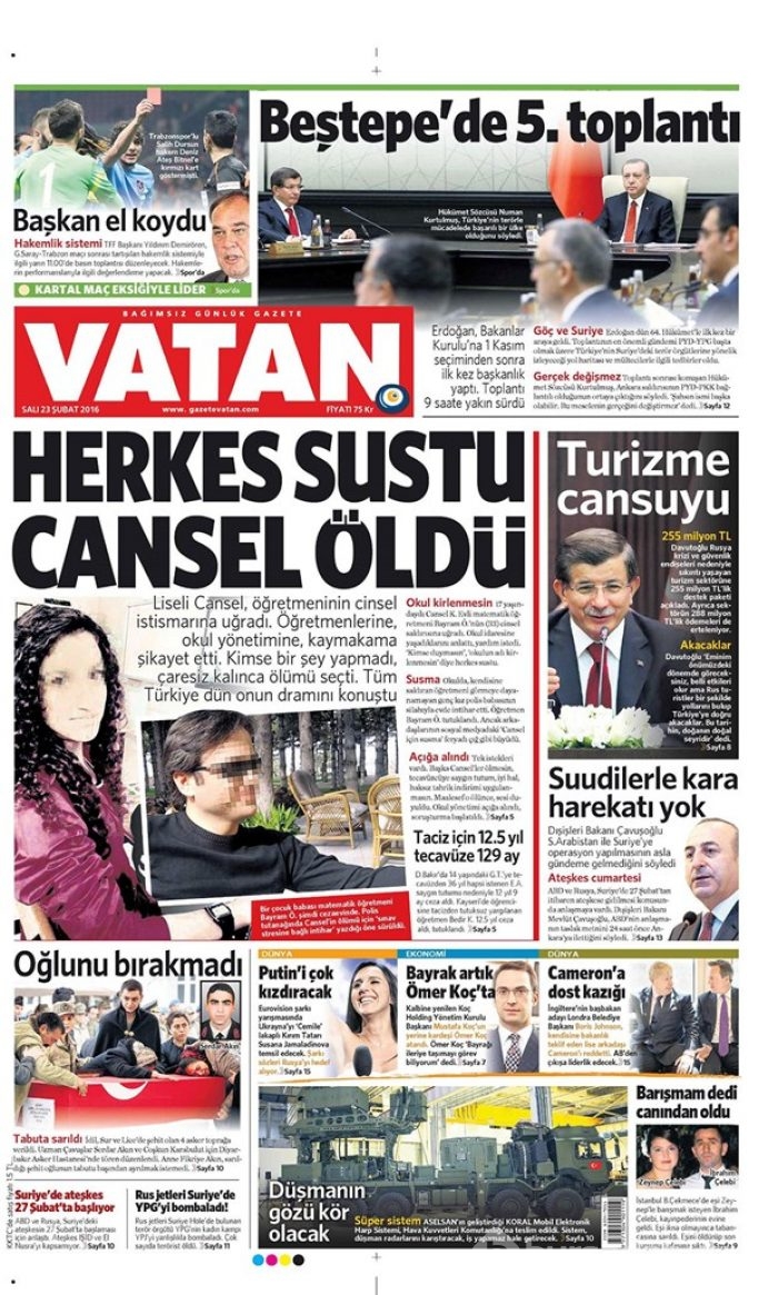Günün gazete manşetleri - 23 Şubat 2016