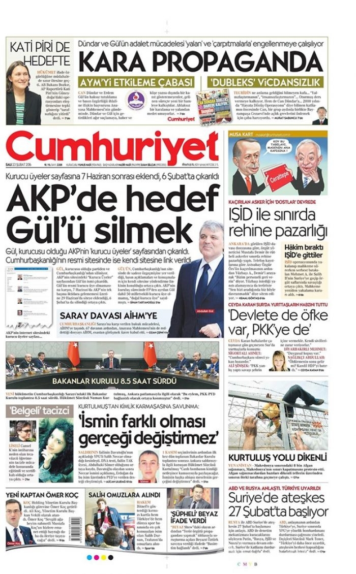 Günün gazete manşetleri - 23 Şubat 2016