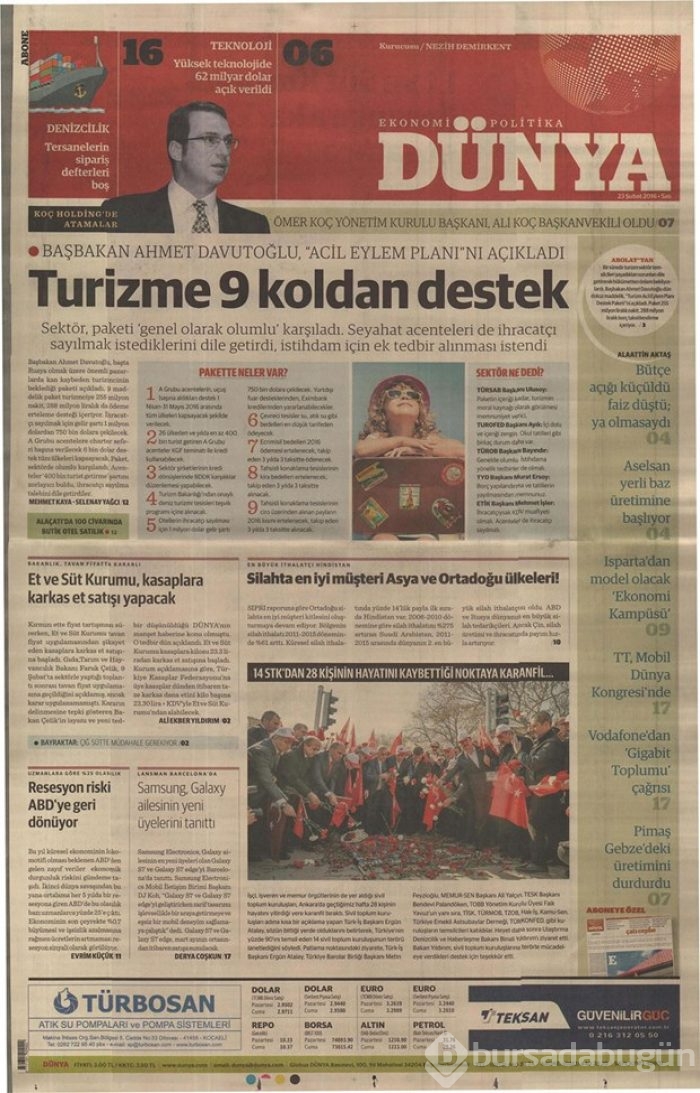 Günün gazete manşetleri - 23 Şubat 2016
