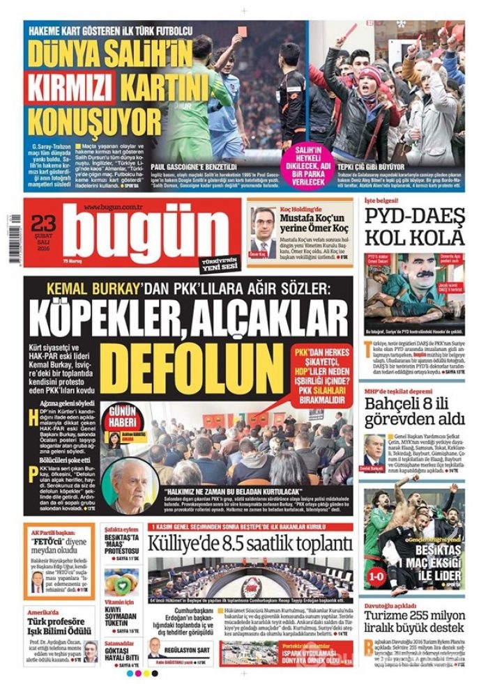 Günün gazete manşetleri - 23 Şubat 2016
