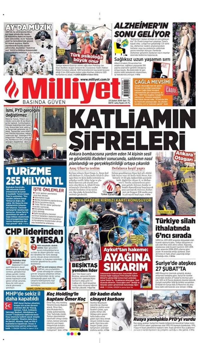 Günün gazete manşetleri - 23 Şubat 2016
