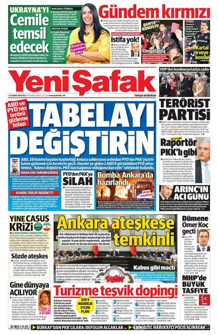 Günün gazete manşetleri - 23 Şubat 2016