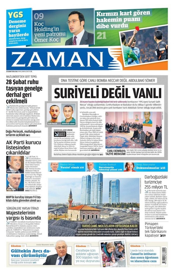 Günün gazete manşetleri - 23 Şubat 2016