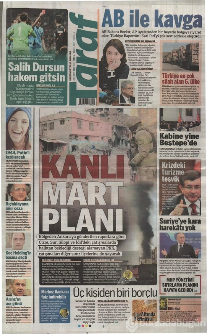 Günün gazete manşetleri - 23 Şubat 2016
