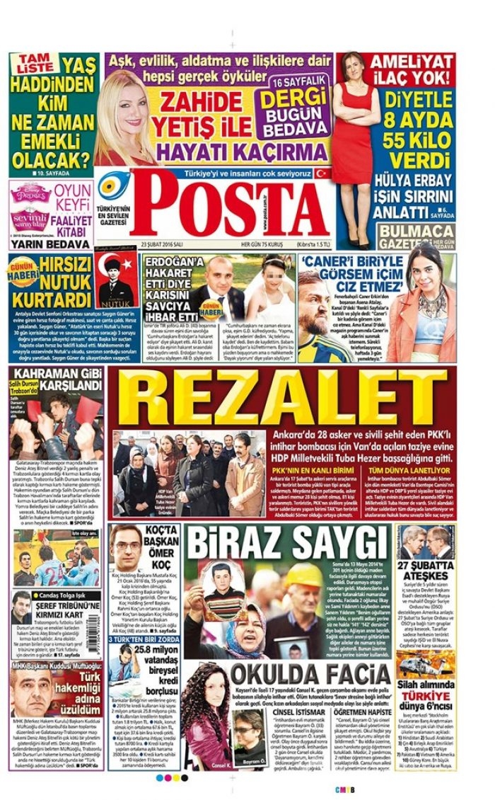 Günün gazete manşetleri - 23 Şubat 2016
