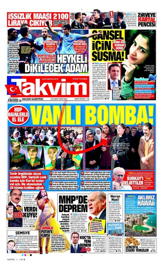 Günün gazete manşetleri - 23 Şubat 2016