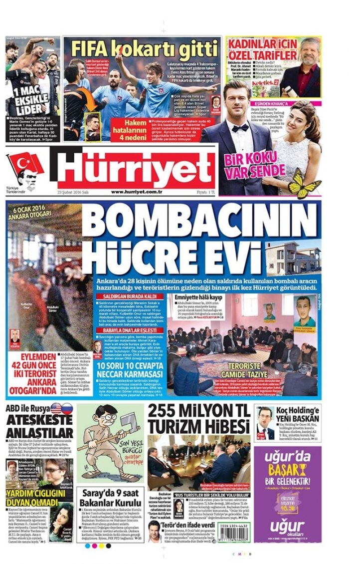 Günün gazete manşetleri - 23 Şubat 2016