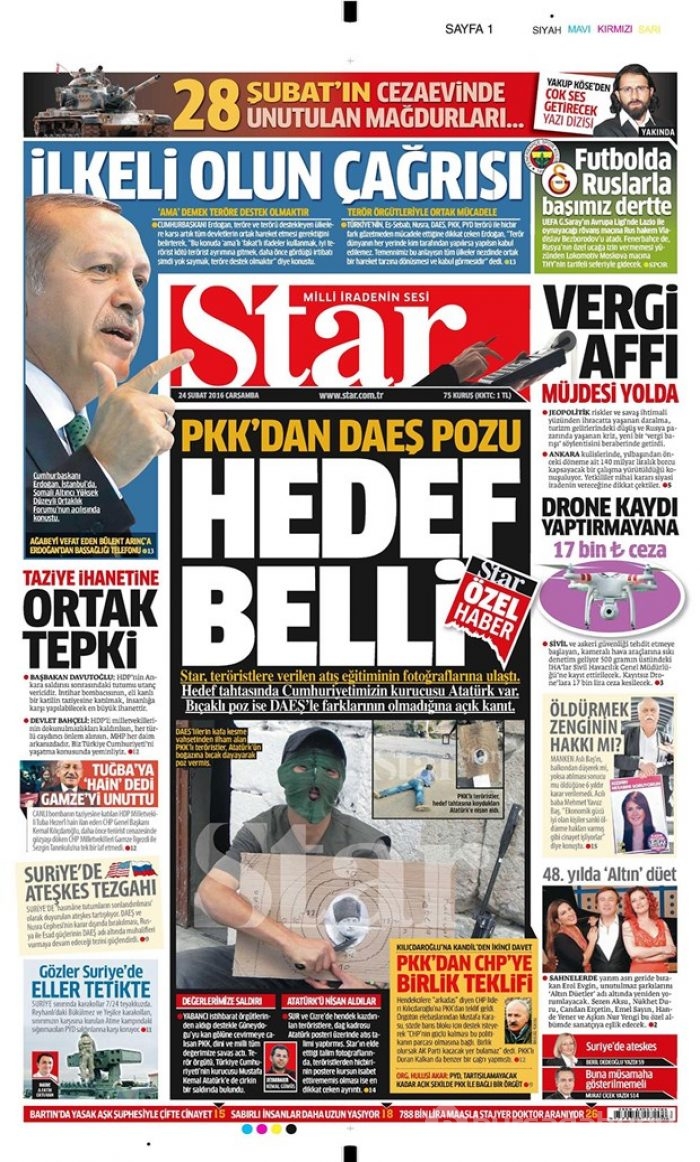 Günün gazete manşetleri - 24 Şubat 2016