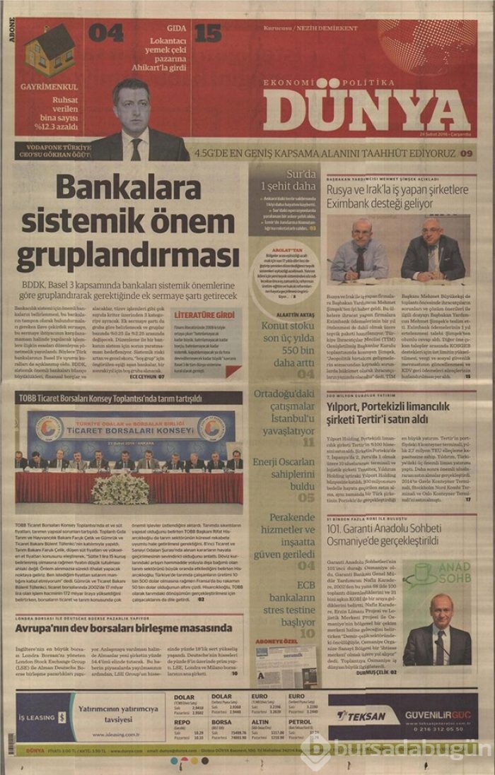 Günün gazete manşetleri - 24 Şubat 2016