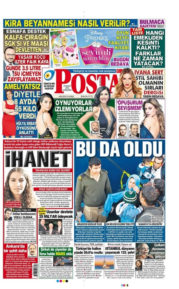 Günün gazete manşetleri - 24 Şubat 2016