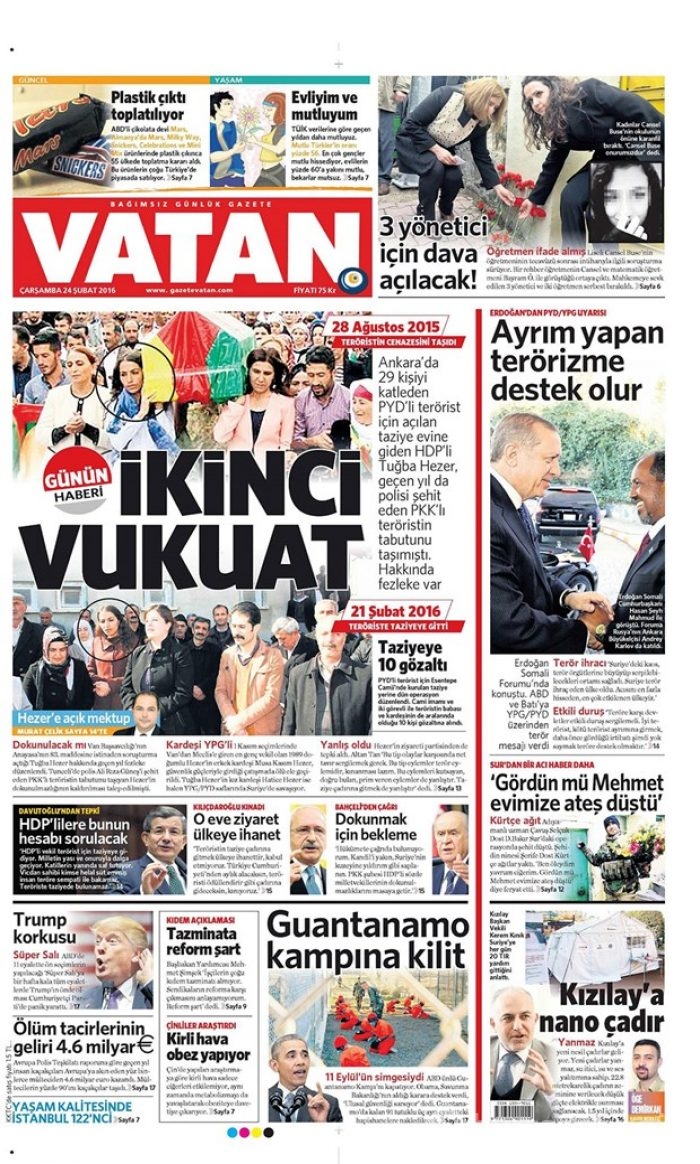 Günün gazete manşetleri - 24 Şubat 2016