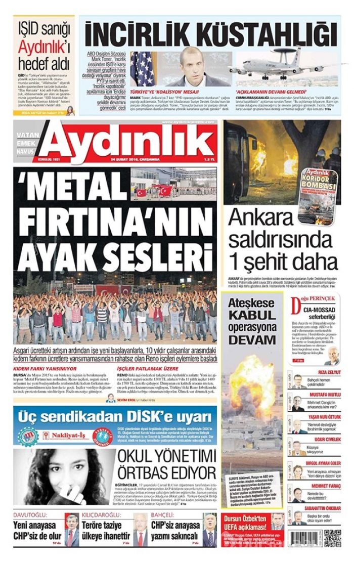 Günün gazete manşetleri - 24 Şubat 2016