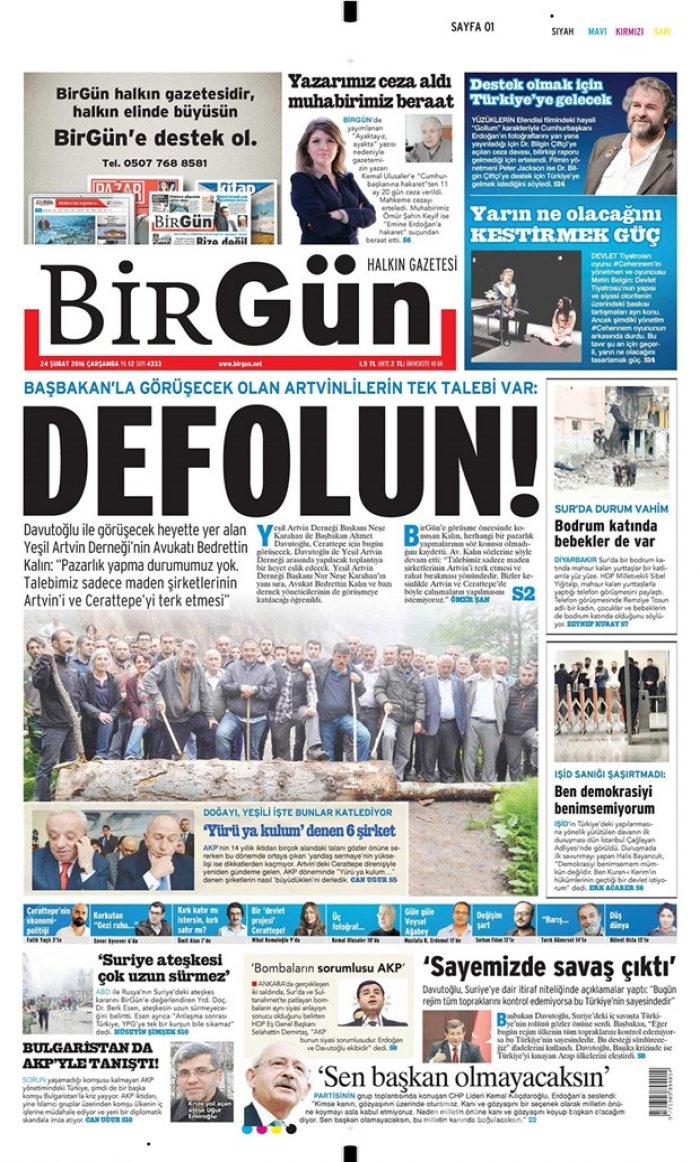 Günün gazete manşetleri - 24 Şubat 2016