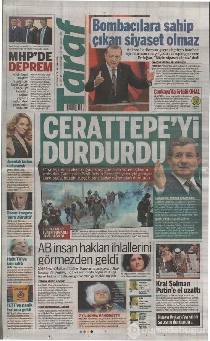 Günün gazete manşetleri - 25 Şubat 2016