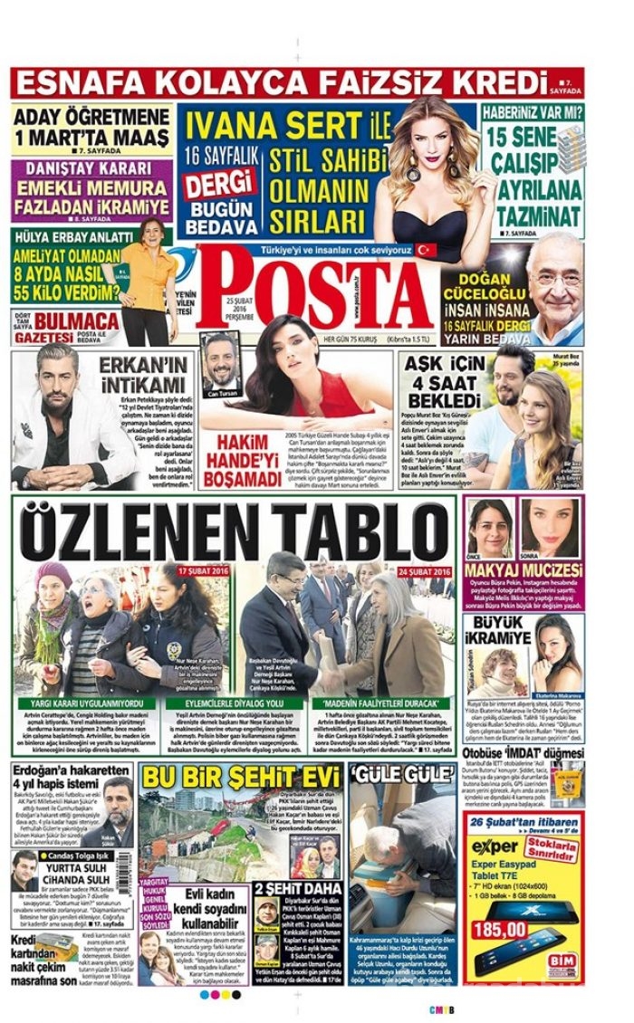Günün gazete manşetleri - 25 Şubat 2016