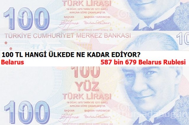 100 TL hangi ülkede ne kadar ediyor?